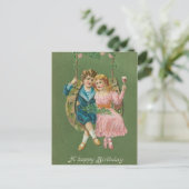 Vintage Happy Birthday-ansichtkaart 1900s Briefkaart (Staand voorkant)