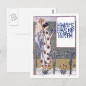 Vintage Happy Birthday Briefkaart (Voorkant / Achterkant)