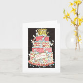 Vintage Happy Birthday Cake Card Kaart (Gele Bloem)