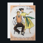 Vintage Happy Birthday Husband Holiday Kaart<br><div class="desc">Happy Birthday Husband Kaart.</div>