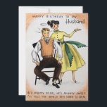 Vintage Happy Birthday Husband Holiday Kaart<br><div class="desc">Happy Birthday Husband Kaart.</div>