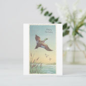 Vintage Happy Birthday Mallard Briefkaart (Staand voorkant)