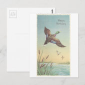 Vintage Happy Birthday Mallard Briefkaart (Voorkant / Achterkant)