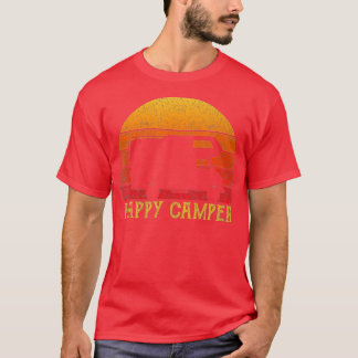Vintage Happy Camper RV Camping Mannen Women Retro T-shirt