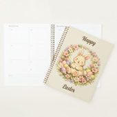 Vintage Happy Easter Bunny Floral Wreath Planner (Display)