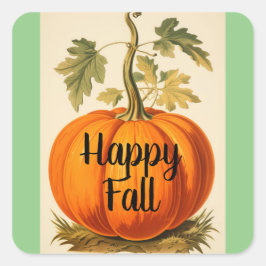 Vintage Happy Fall Pompoen Sticker