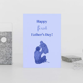 Vintage Happy First Vaderdag - Het is een jongen! Briefkaart
