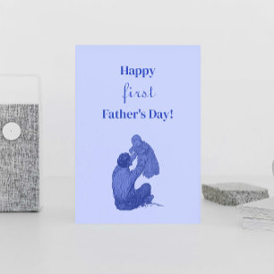 Vintage Happy First Vaderdag - Het is een jongen! Briefkaart