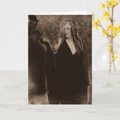 Vintage Happy Halloween Kaart (Gele Bloem)