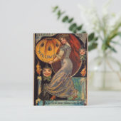 Vintage Happy Halloween-kaart, Jack Olantern Briefkaart (Staand voorkant)