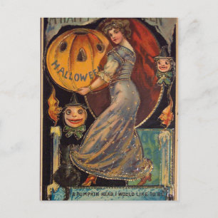 Vintage Happy Halloween-kaart, Jack Olantern Briefkaart
