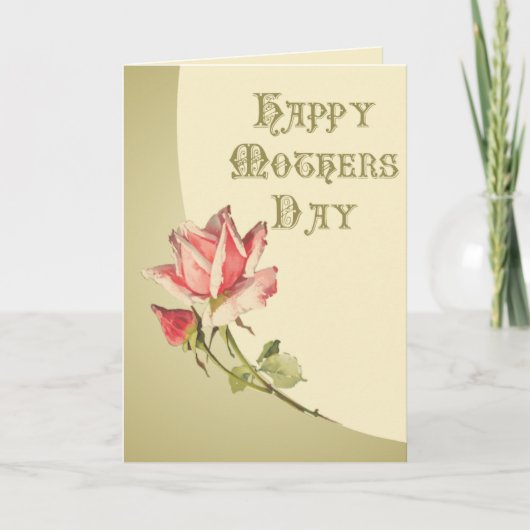 Vintage Happy Moederdag Kaart (Voorkant)