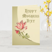 Vintage Happy Moederdag Kaart (Gele Bloem)