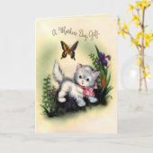 Vintage Happy Moederdag Kaart (Gele Bloem)