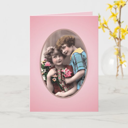 Vintage Happy Moederdag Kaart (Gele Bloem)