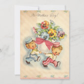 Vintage Happy Mothers day Holiday Kaart (Voorkant)