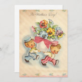 Vintage Happy Mothers day Holiday Kaart (Voorkant / Achterkant)