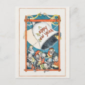 Vintage Happy Nieuwjaar Feestdagenkaart (Voorkant)