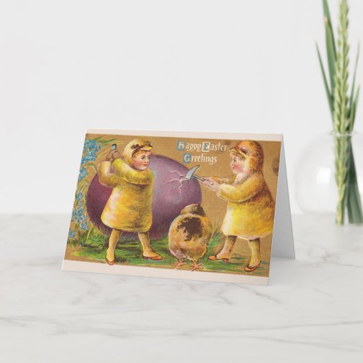 Vintage Happy Pasen Wenskaart Feestdagen Kaart (Voorkant)