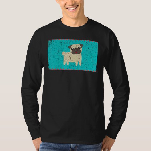 Vintage Happy Pug Face Mask T-shirt (Voorkant)
