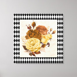 Vintage Harlequin Garden Rozen Canvas Afdruk