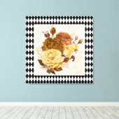 Vintage Harlequin Garden Rozen Canvas Afdruk (Insitu (Houten vloer))