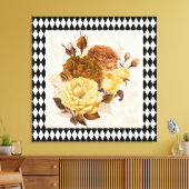 Vintage Harlequin Garden Rozen Canvas Afdruk (Insitu (Woonkamer))