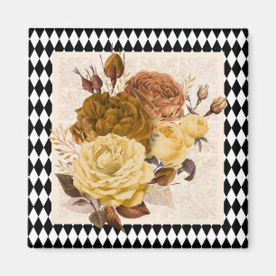 Vintage Harlequin Garden Rozen Magneet
