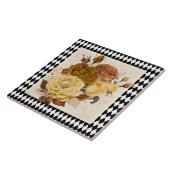 Vintage Harlequin Garden Rozen Tegeltje (Zijkant)