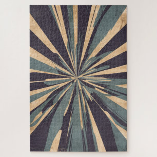 Vintage Harmonie in Blauw Retro Geometrische Puz Legpuzzel