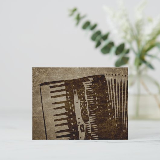 vintage harmonika briefkaart (Staand voorkant)