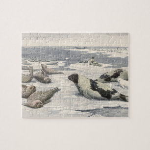 Vintage Harp Seals in Arctische Sneeuw door Louis Legpuzzel