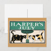 Vintage Harper's Juli Katten van Edward Penfield Briefkaart (Voorkant / Achterkant)