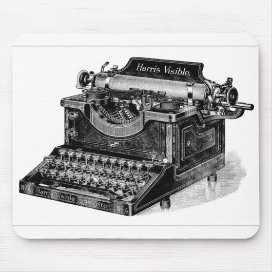 Vintage Harris Visible Typewriter Muismat (Voorkant)