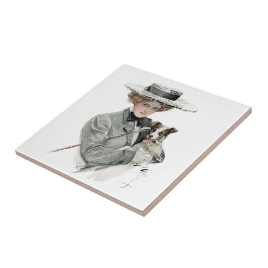 Vintage Harrison Fisher Tegeltje (Zijkant)