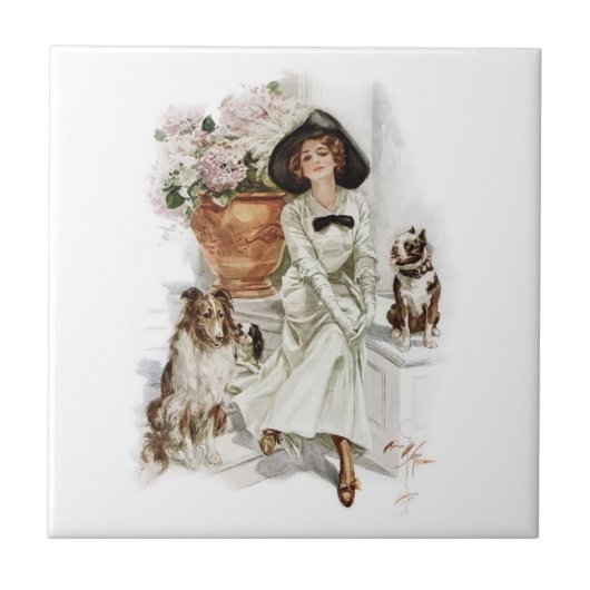 Vintage Harrison Fisher Tegeltje (Voorkant)