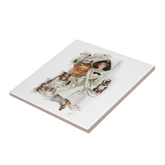 Vintage Harrison Fisher Tegeltje (Zijkant)