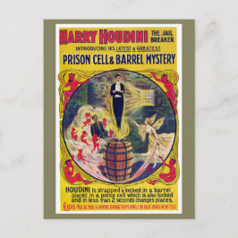 Vintage Harry Houdini Gevangenis Cel en Barrel Mys Briefkaart