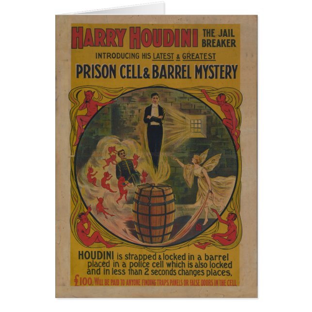 Vintage Harry Houdini Poster (Voorkant)