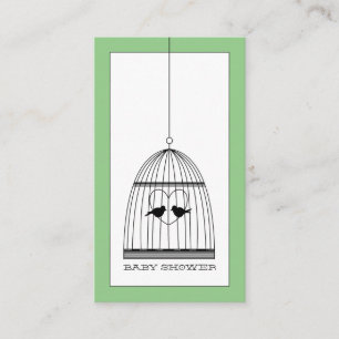Vintage Hart Vogelkooi Baby Shower Ticket Uitnodig Informatiekaartje