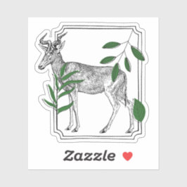 Vintage Hartebeest Antilope - Botanische Kunst Sticker
