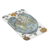 Vintage hartvormige antieke wereldkaart Peter Apia Magneet (Rechterzijde)