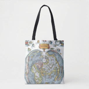 Vintage Hartvormige Antieke Wereldkaart Peter Apia Tote Bag