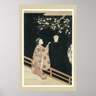 Vintage Harunobu Plum Blossom Japans Poster
