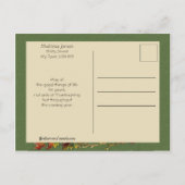 Vintage Harvest Auld Lang Syne Thanksgiving Briefkaart (Achterkant)