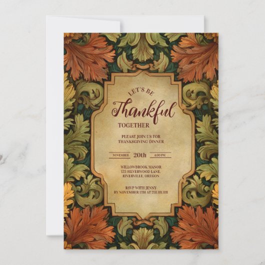 Vintage Harvest Floral Celebration Kaart (Voorkant)