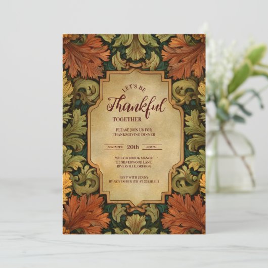 Vintage Harvest Floral Celebration Kaart (Staand voorkant)
