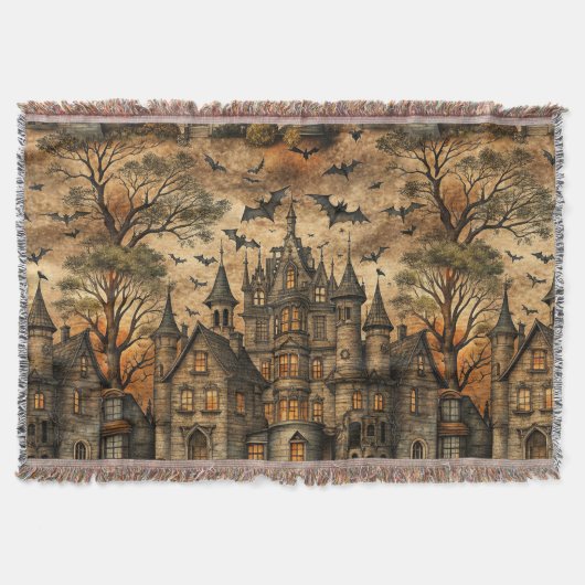 Vintage Haunted House (2) Deken (Voorkant)