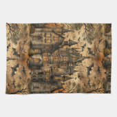 Vintage Haunted House (2) Theedoek (Horizontaal)