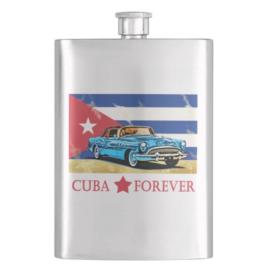 Vintage Havana Cuba Flag Classic Car Flacon (Voorkant)